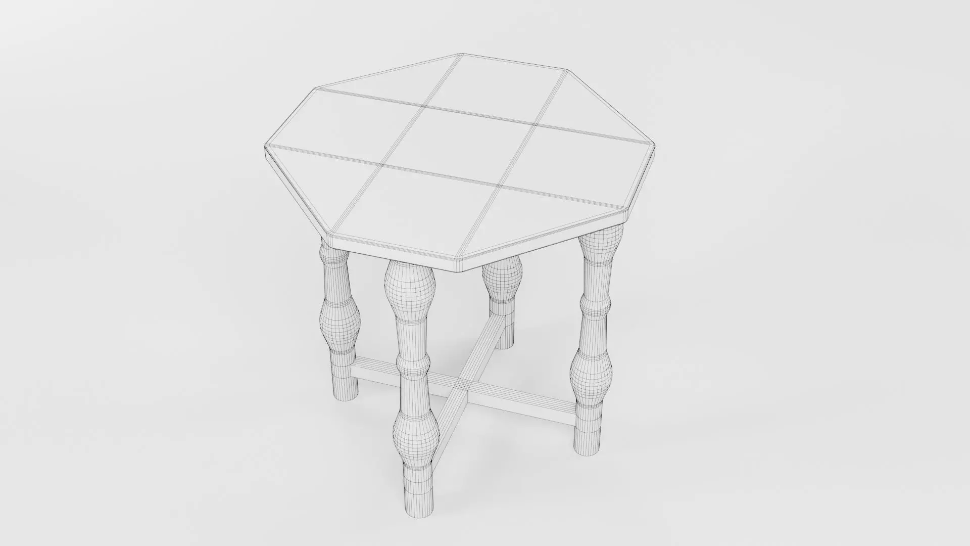 Octagon Table CG70 3D model_6