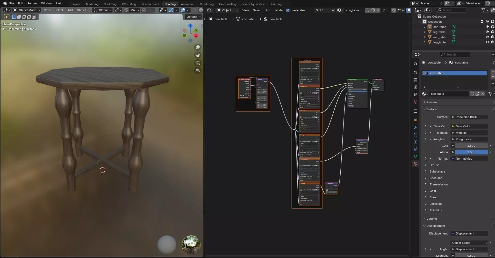 Octagon Table CG70 3D model_11
