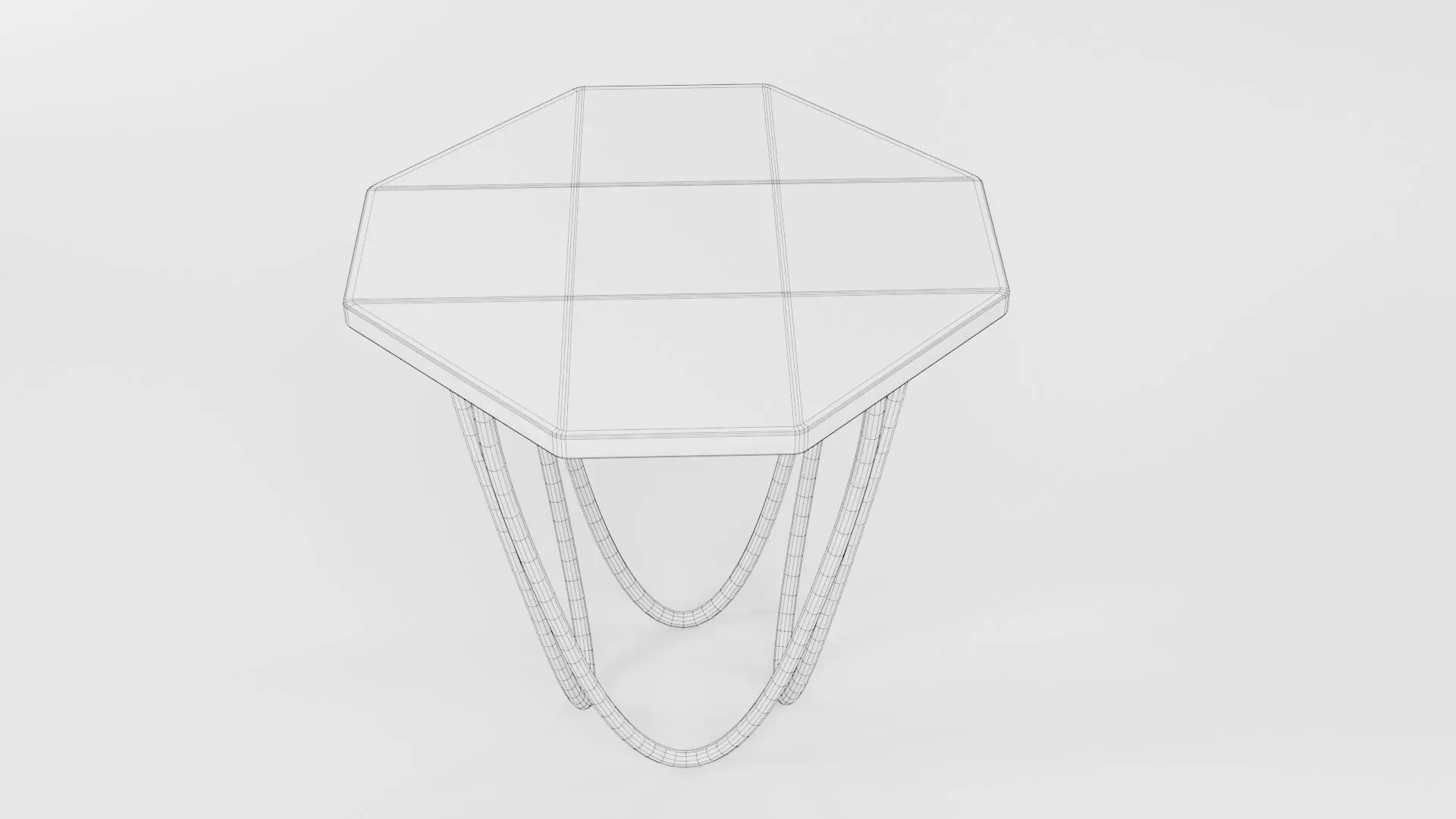 Octagon Table CG72 3D model_6