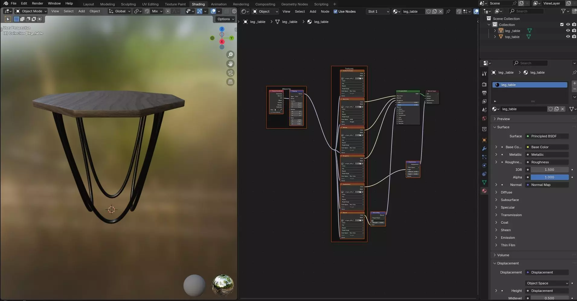 Octagon Table CG72 3D model_11