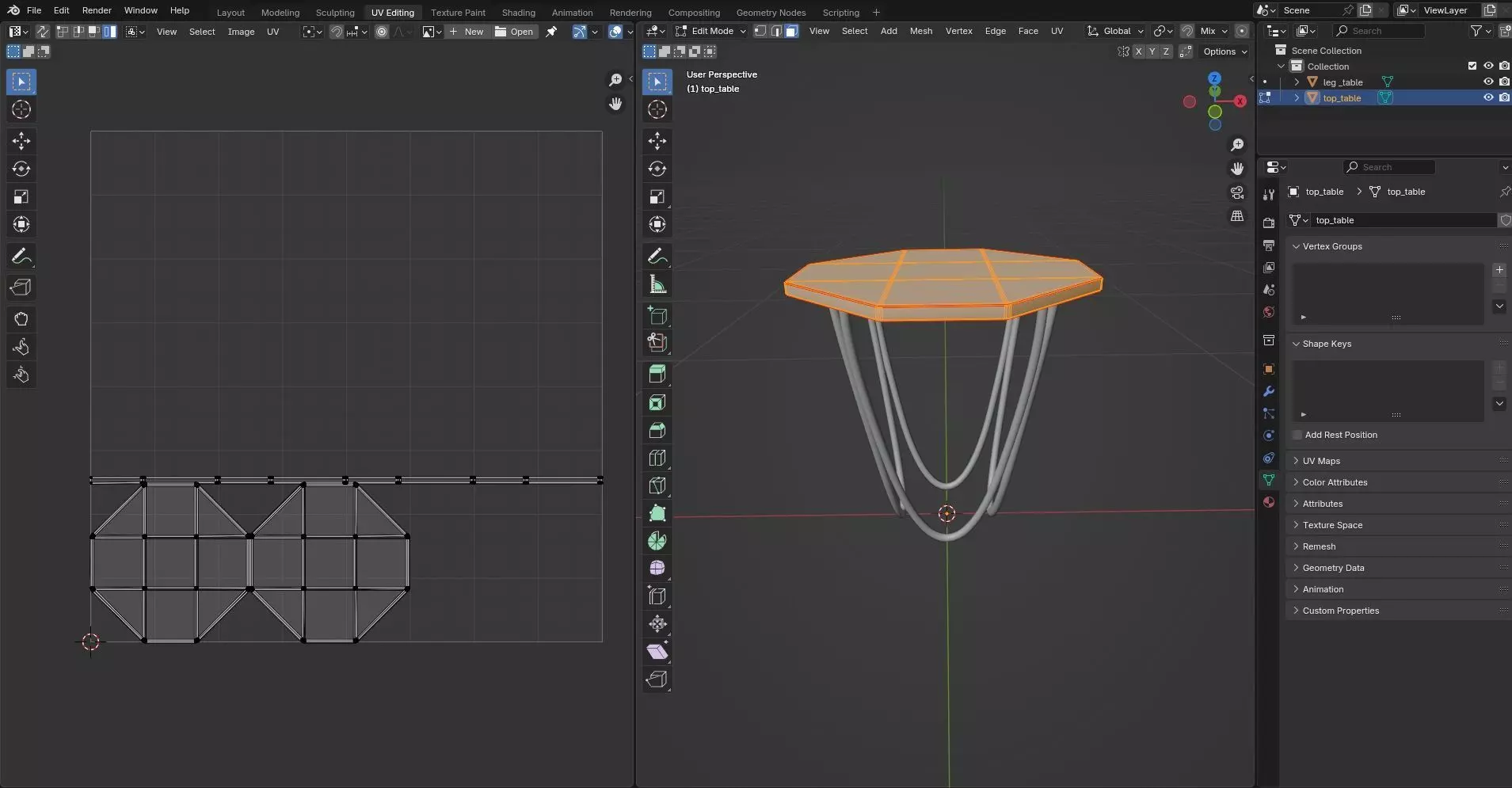 Octagon Table CG72 3D model_10