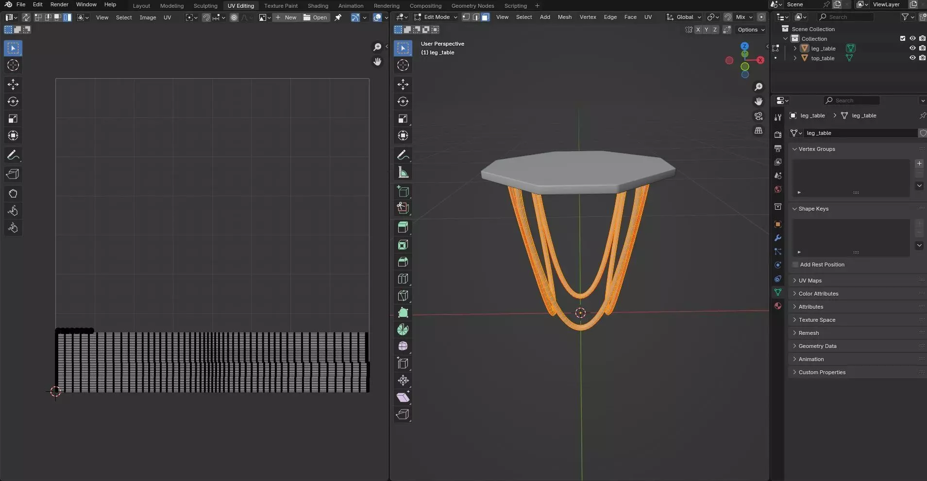Octagon Table CG72 3D model_9