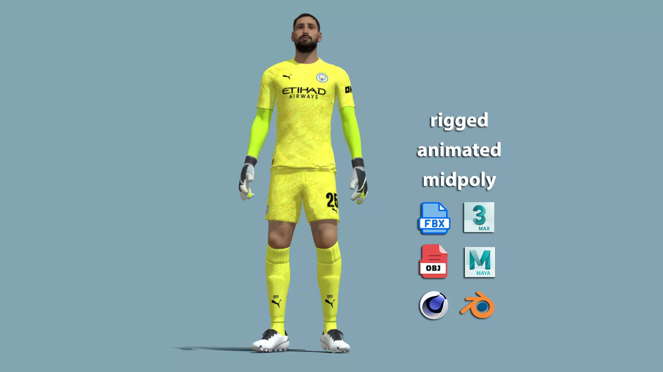 3D Rigged Donnarumma Man City 2025 3D model_0