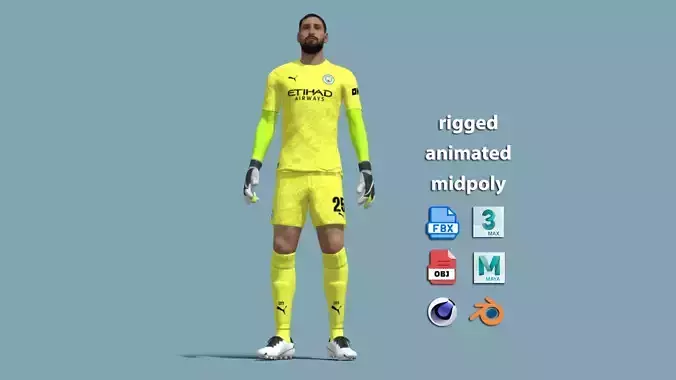 3D Rigged Donnarumma Man City 2025 3D model