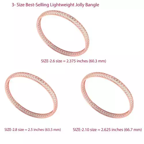 3 size Best Selling Lightweight Jolly Bangle  3D Model Collection