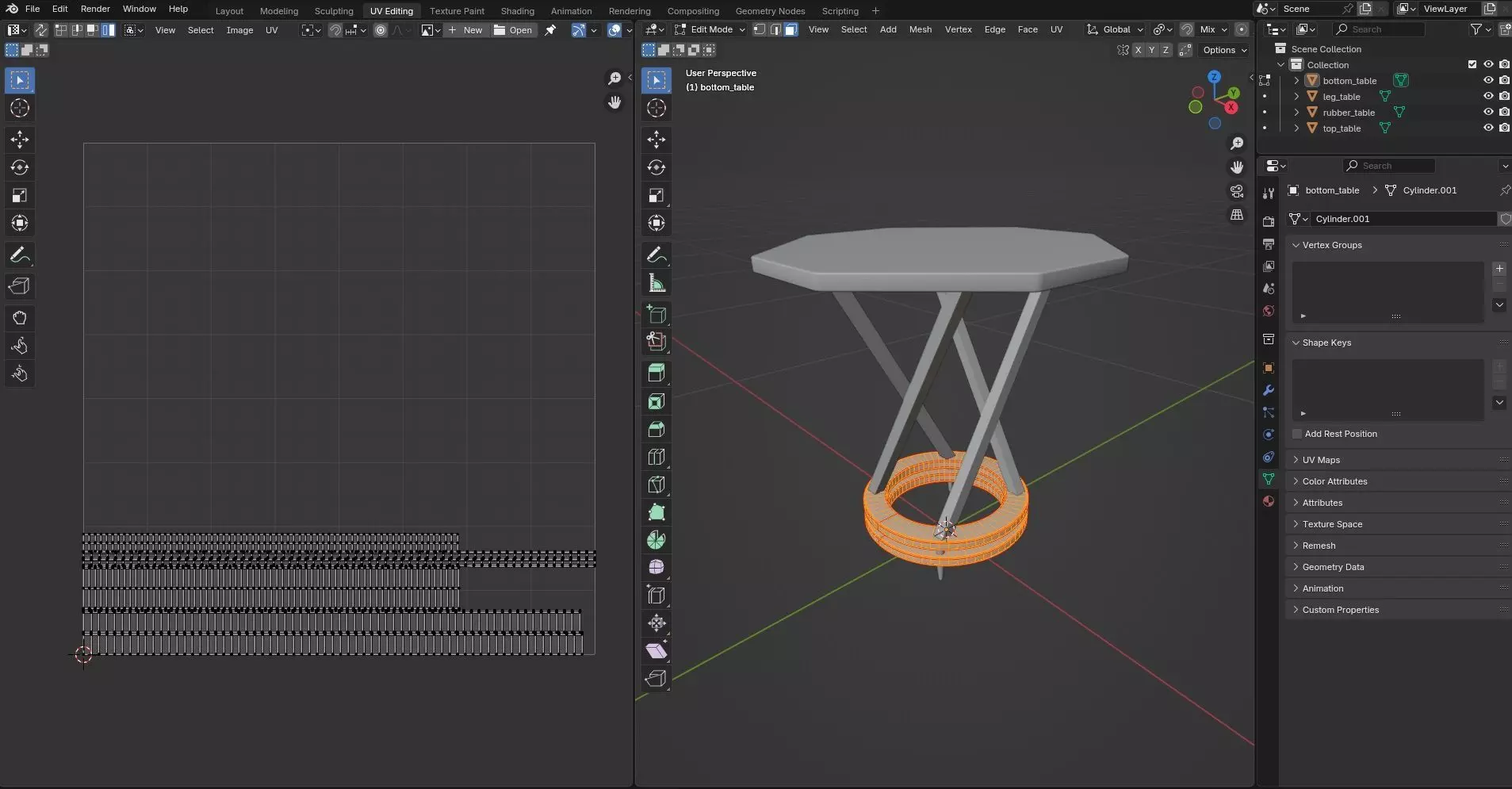 Octagon Table CG73 3D model_9