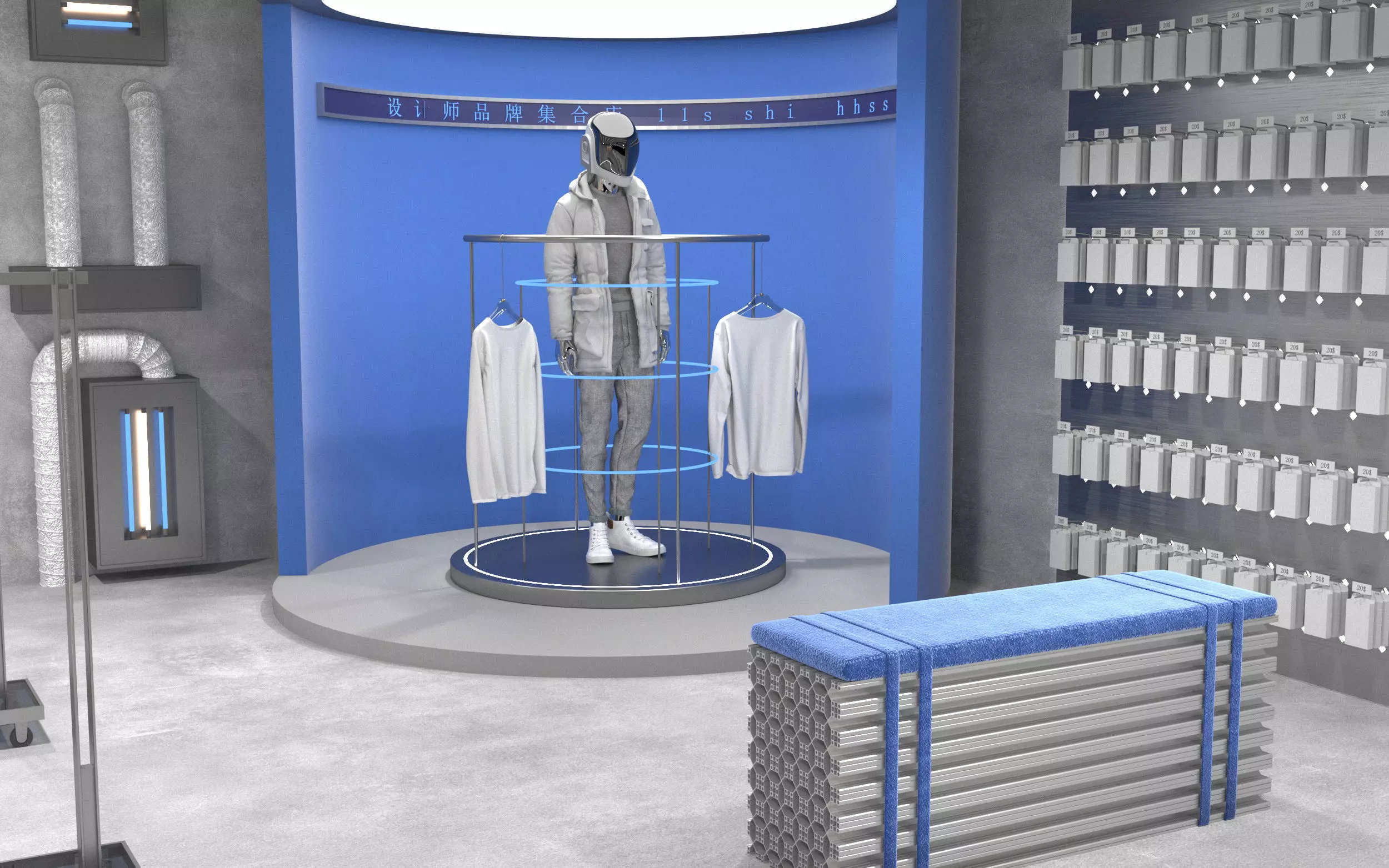 Shoe store interior 3D model_2