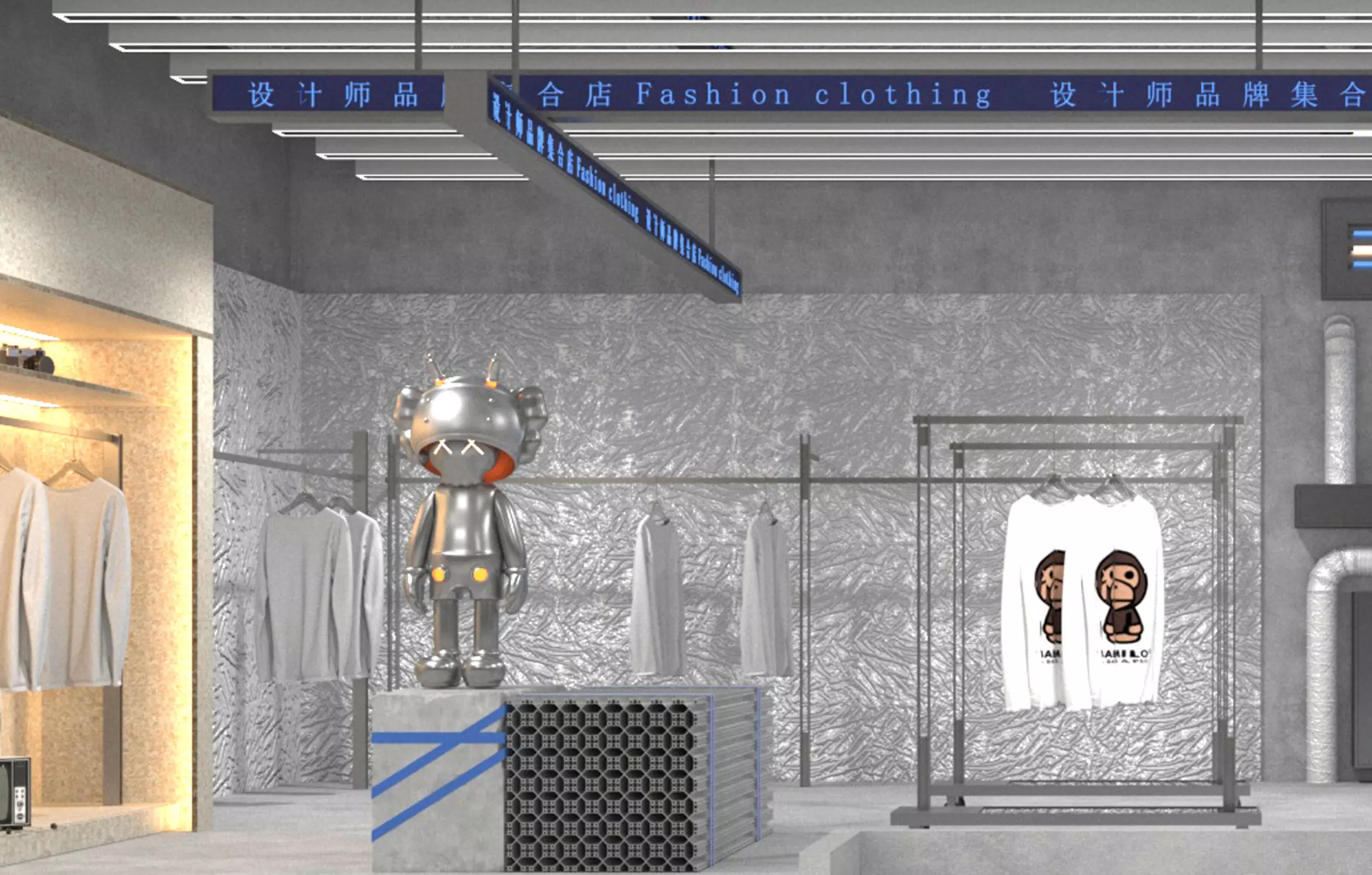 Shoe store interior 3D model_3