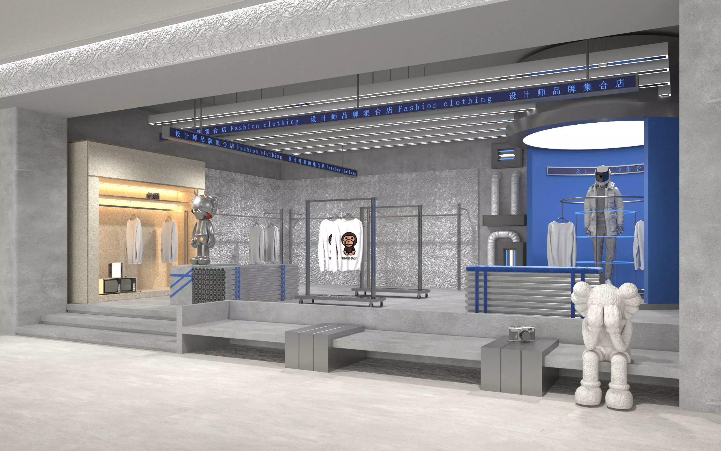 Shoe store interior 3D model_1