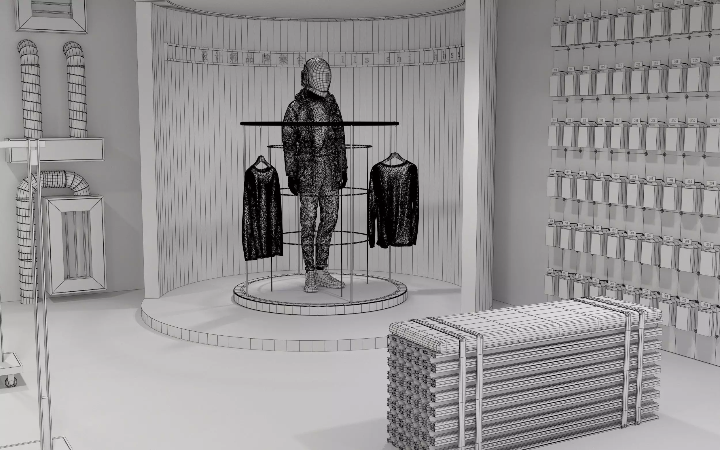 Shoe store interior 3D model_5