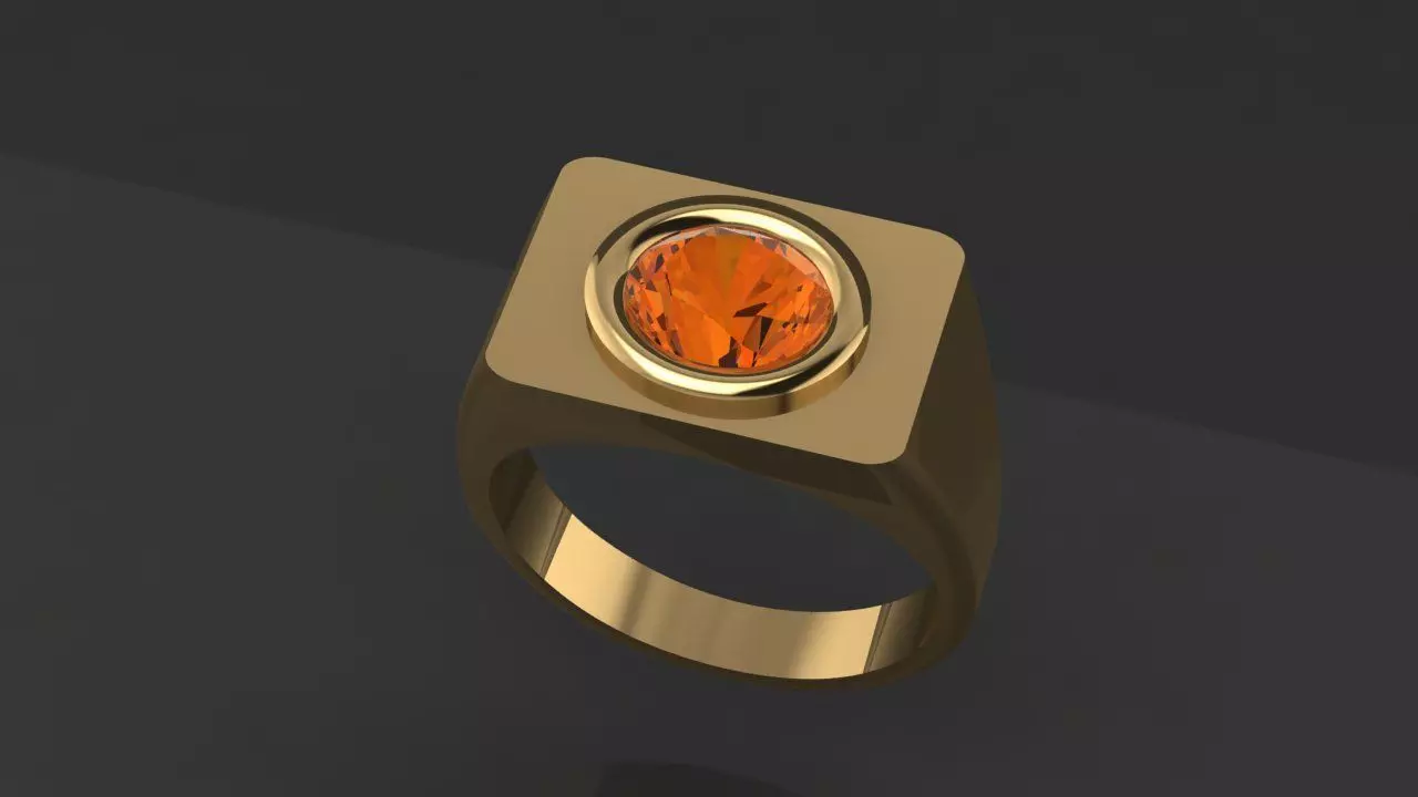 Oval cut topaz diamond ring 3D print model