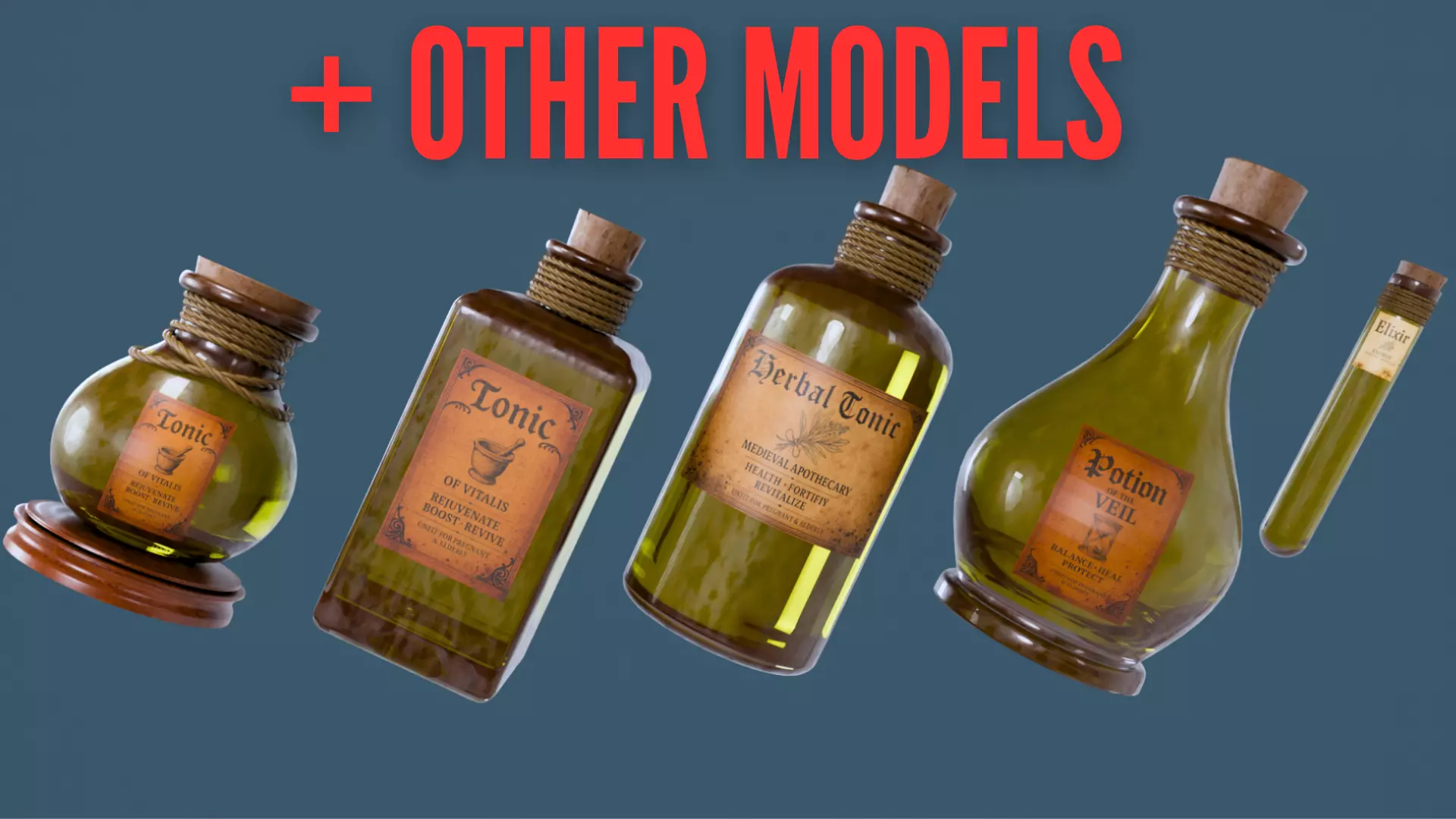 Halloween Edition 3D Potion And Tonic Bottle Collection 3D model