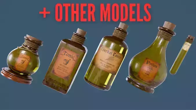 Halloween Edition  3D Potion And Tonic Bottle Collection