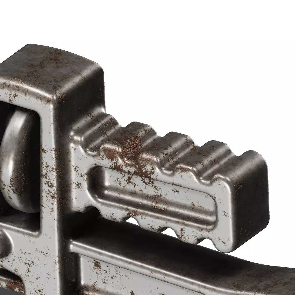 Rusty Iron Pipe Wrench 3D model_2