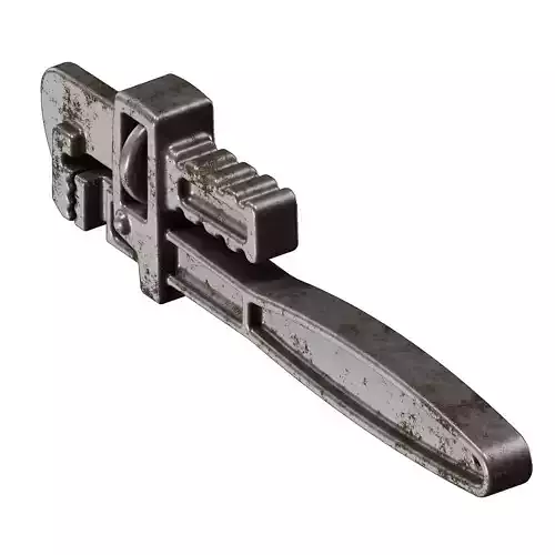 Rusty Iron Pipe Wrench 3D model
