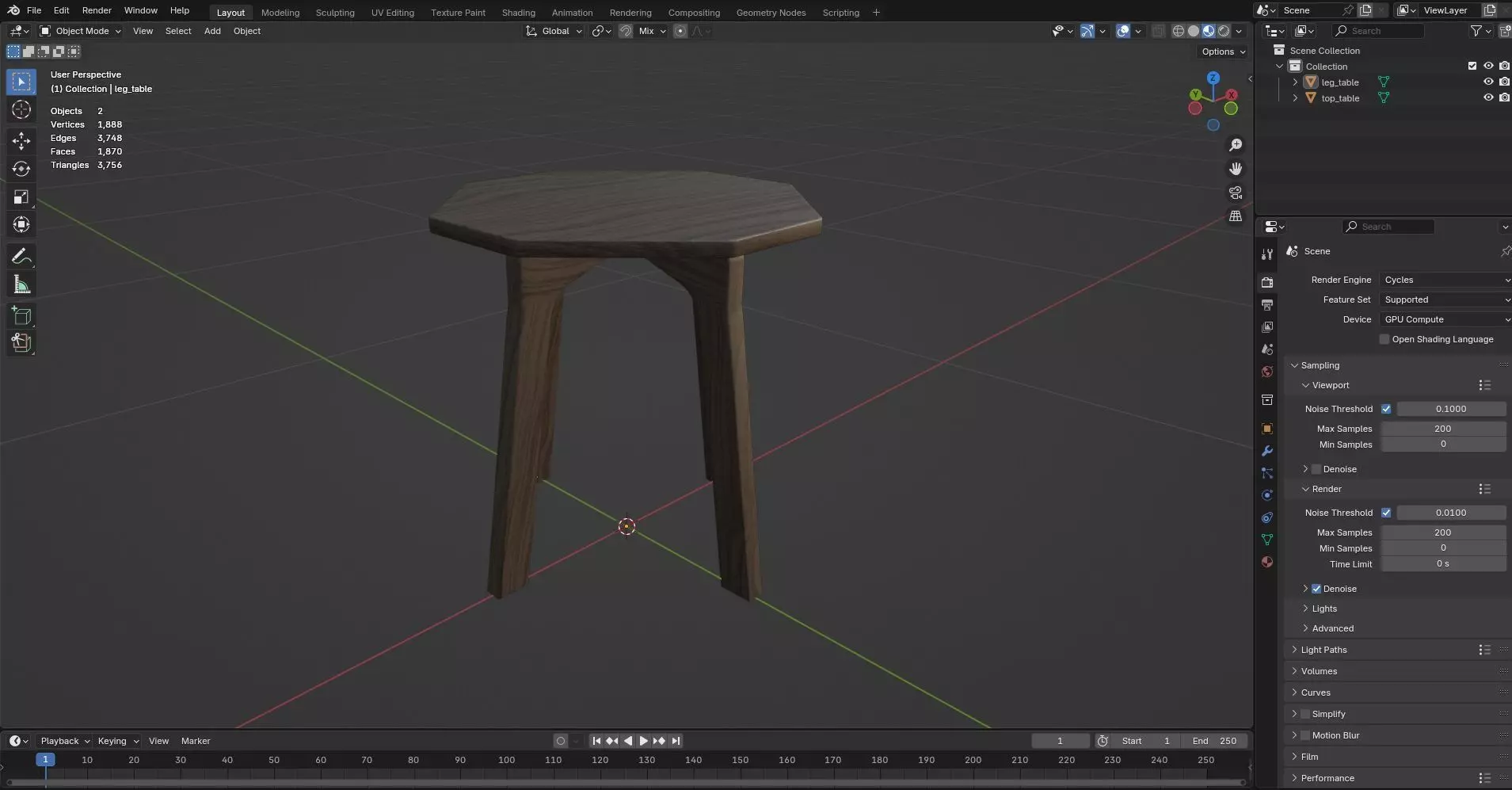 Octagon Table CG75 3D model_8