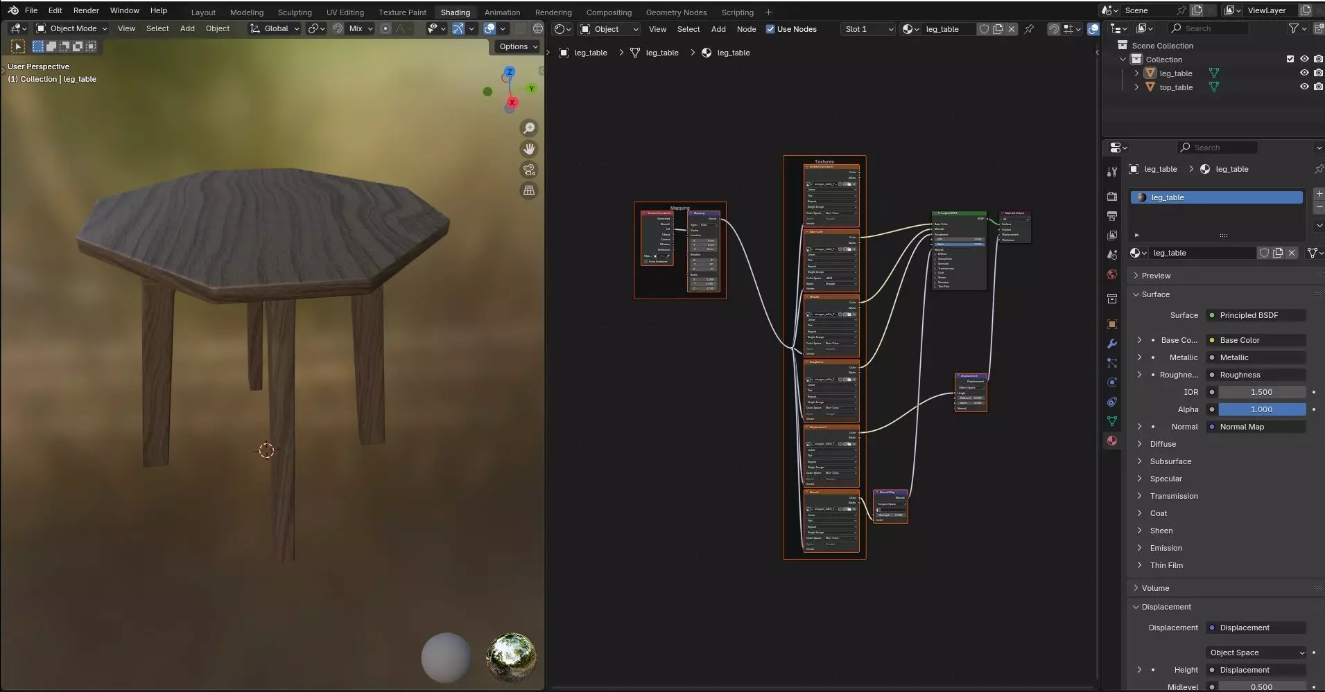 Octagon Table CG75 3D model_11