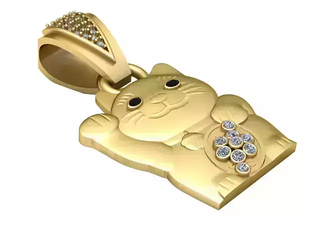 CUTE CAT ANIMAL PENDANT 3D PRINTABLE MODEL 