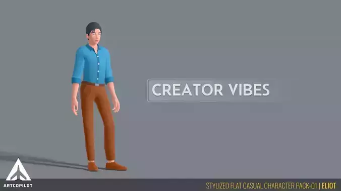 Stylized Flat Casual Character Pack-01 - ELIOT