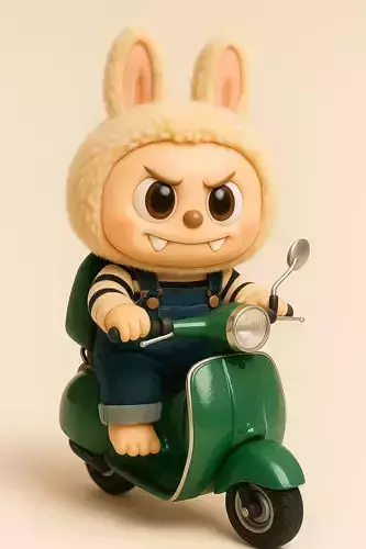 Labubu On Scooter Ride