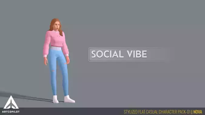 Stylized Flat Casual Character Pack-01 - NOVA
