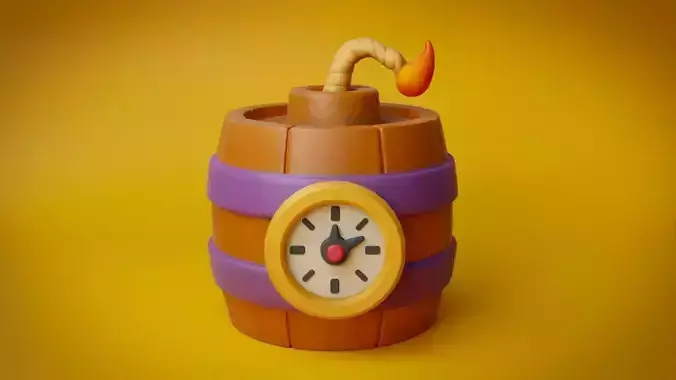 Stylized bomb for Games Low-poly 3D model