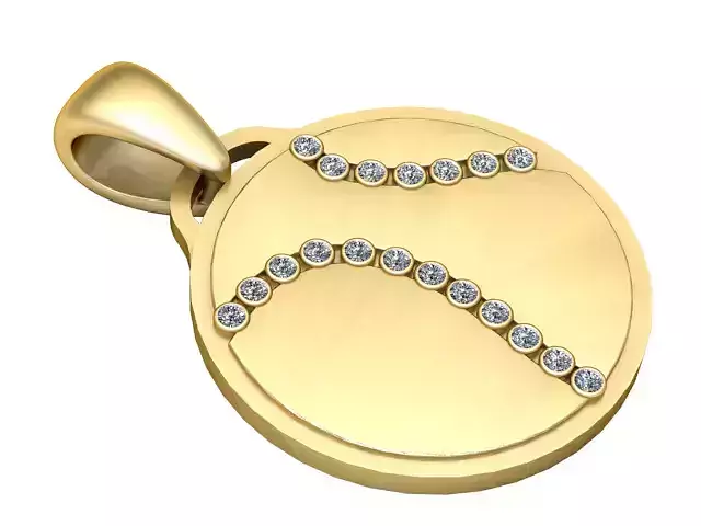 3D Printable Baseball Medallion Pendant