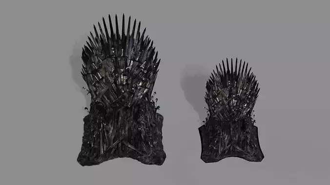 Dark Demon Throne Cursed Gothic Two Chair 3D Model