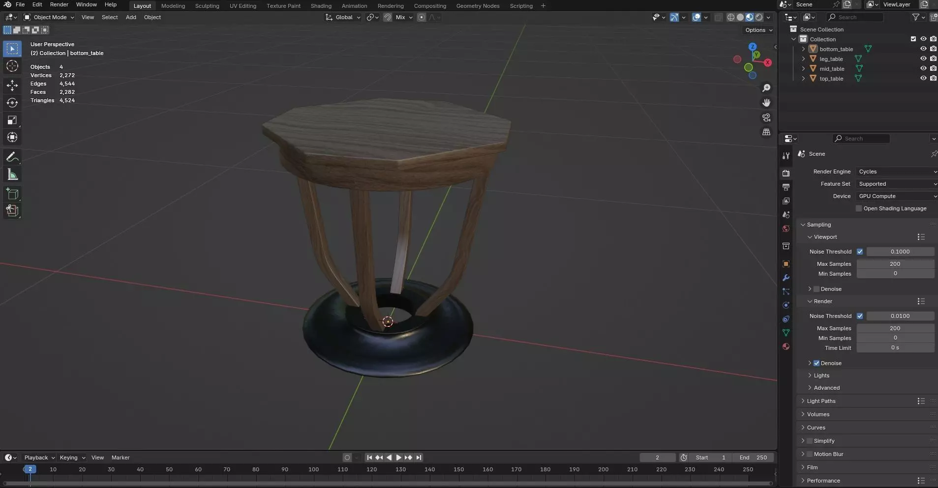 Octagon Table CG80 3D model_8