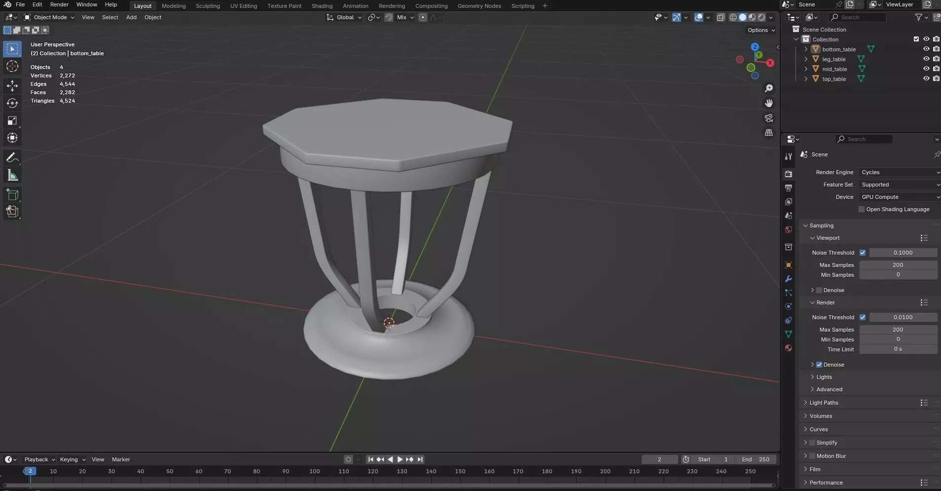Octagon Table CG80 3D model_7
