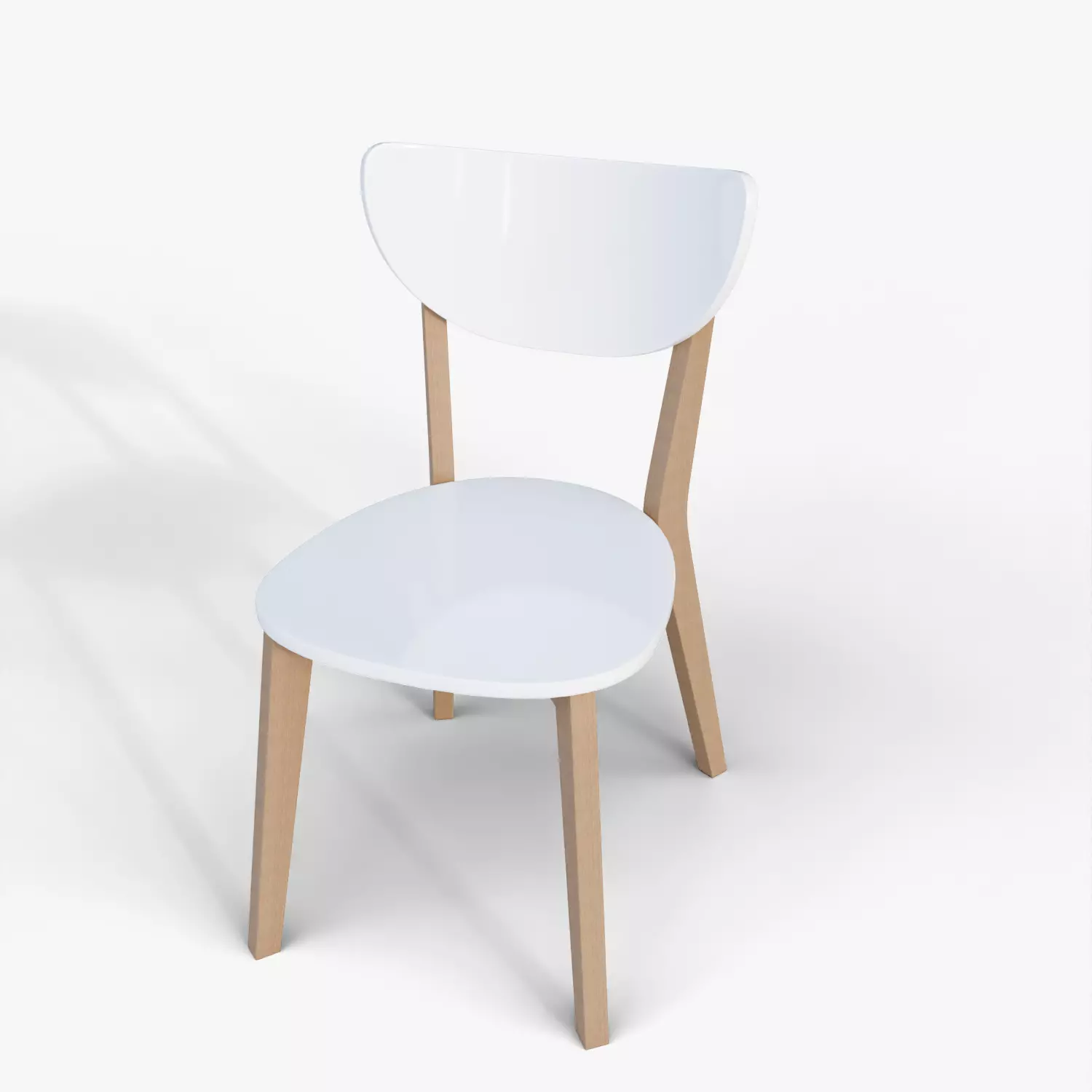 Stylish Round Dining Chair - Contemporary Wooden Furniture Low-poly 3D model