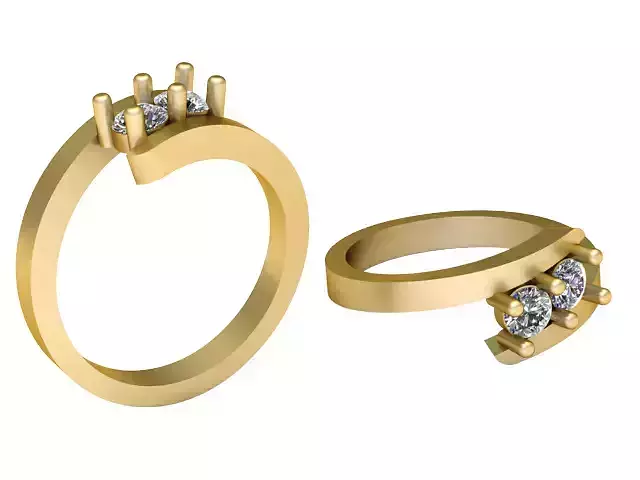 Diamond Swirl Ring 3D PRINTABLE MODLE 