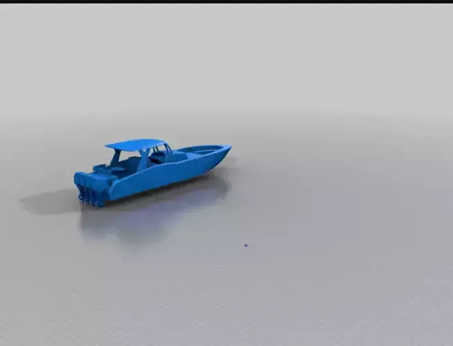 RC Center Console Boat 3D Model