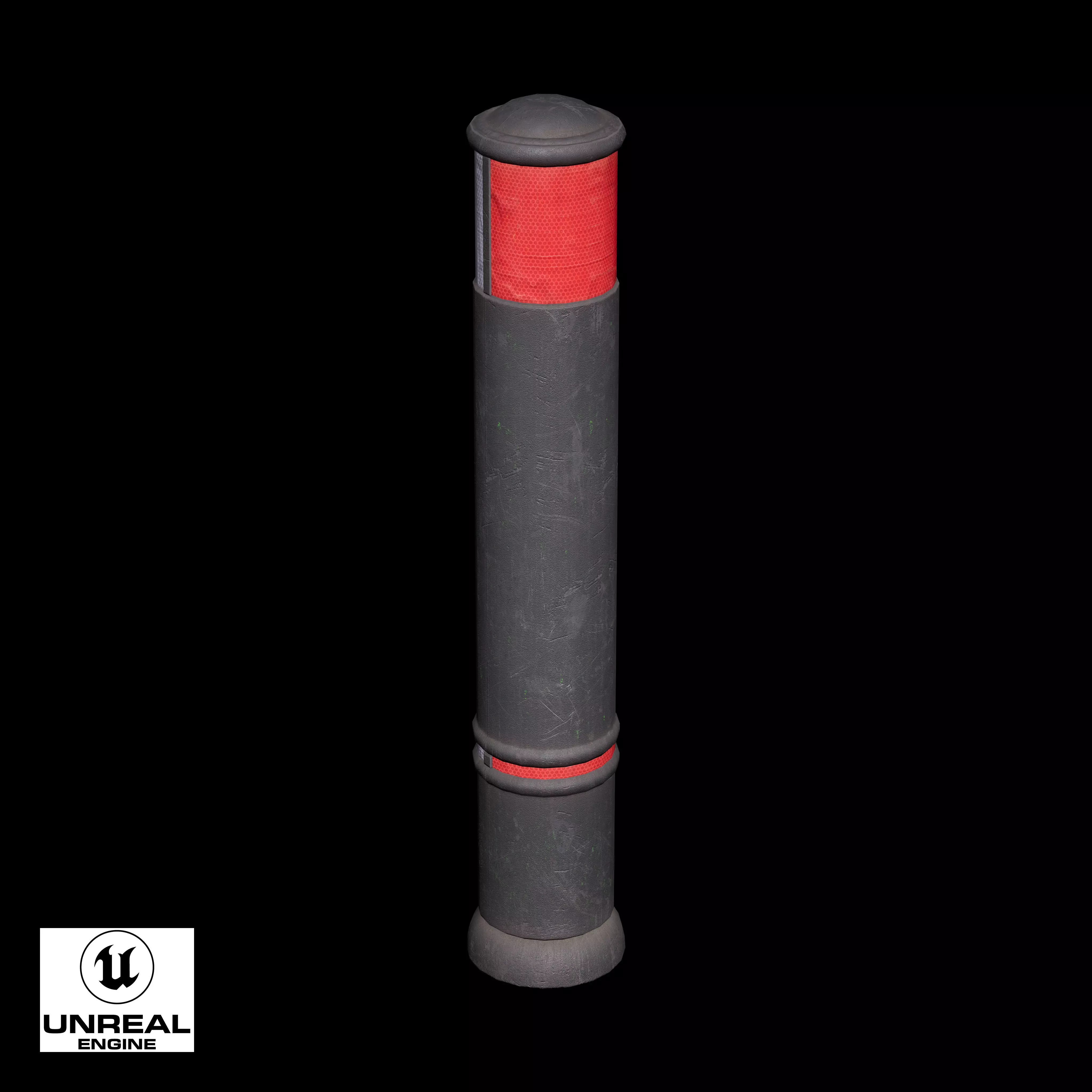 Traffic Bollard A Low-poly 3D model_11