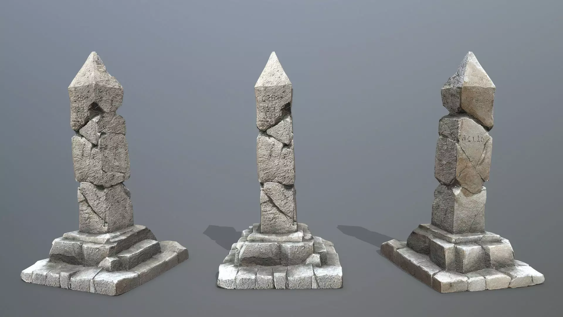 pillar Low-poly 3D model_0
