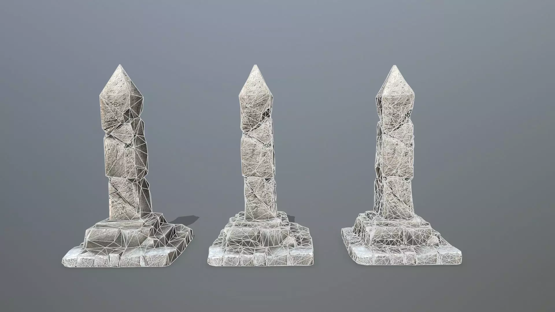 pillar Low-poly 3D model_9