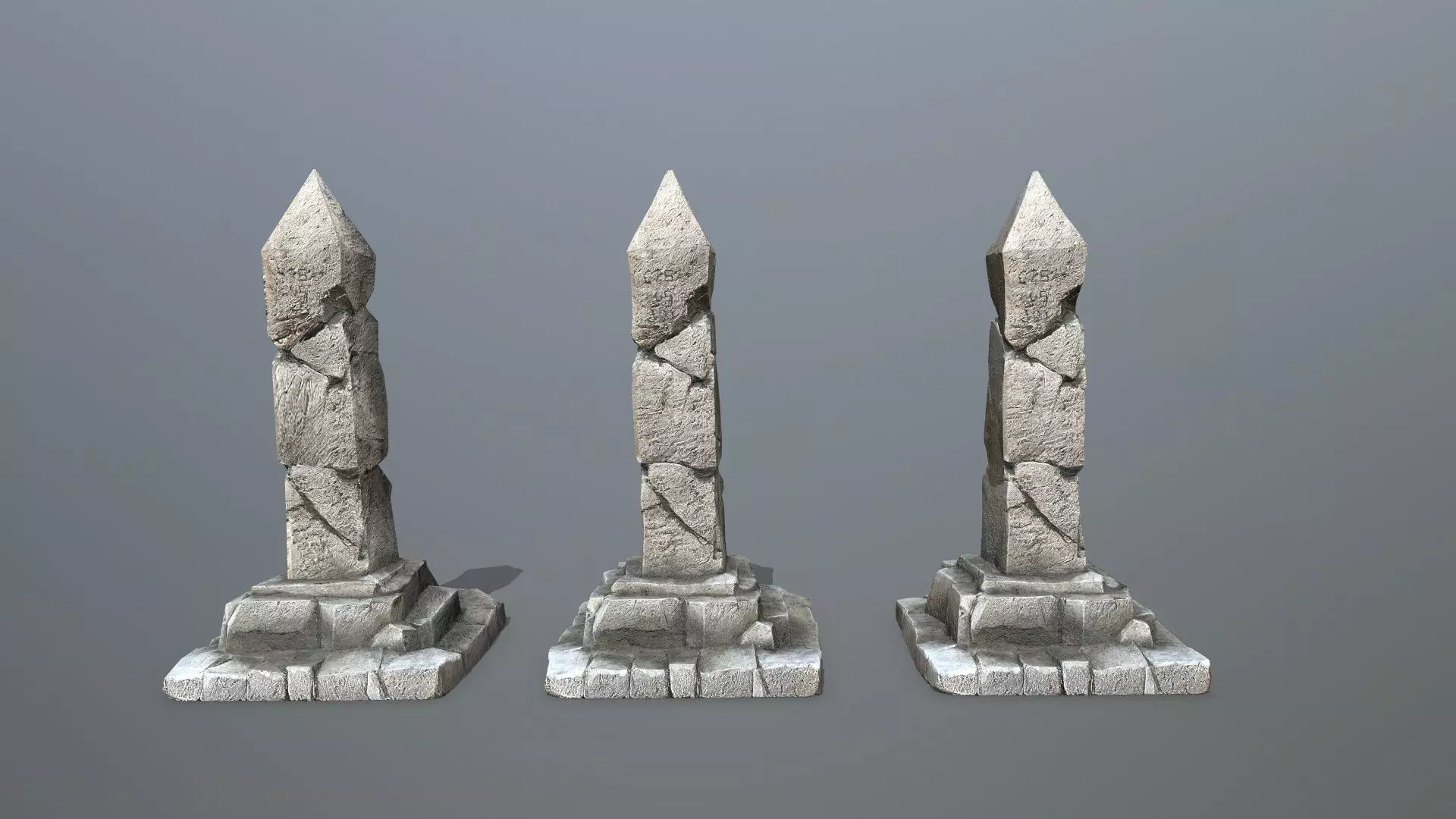 pillar Low-poly 3D model_8