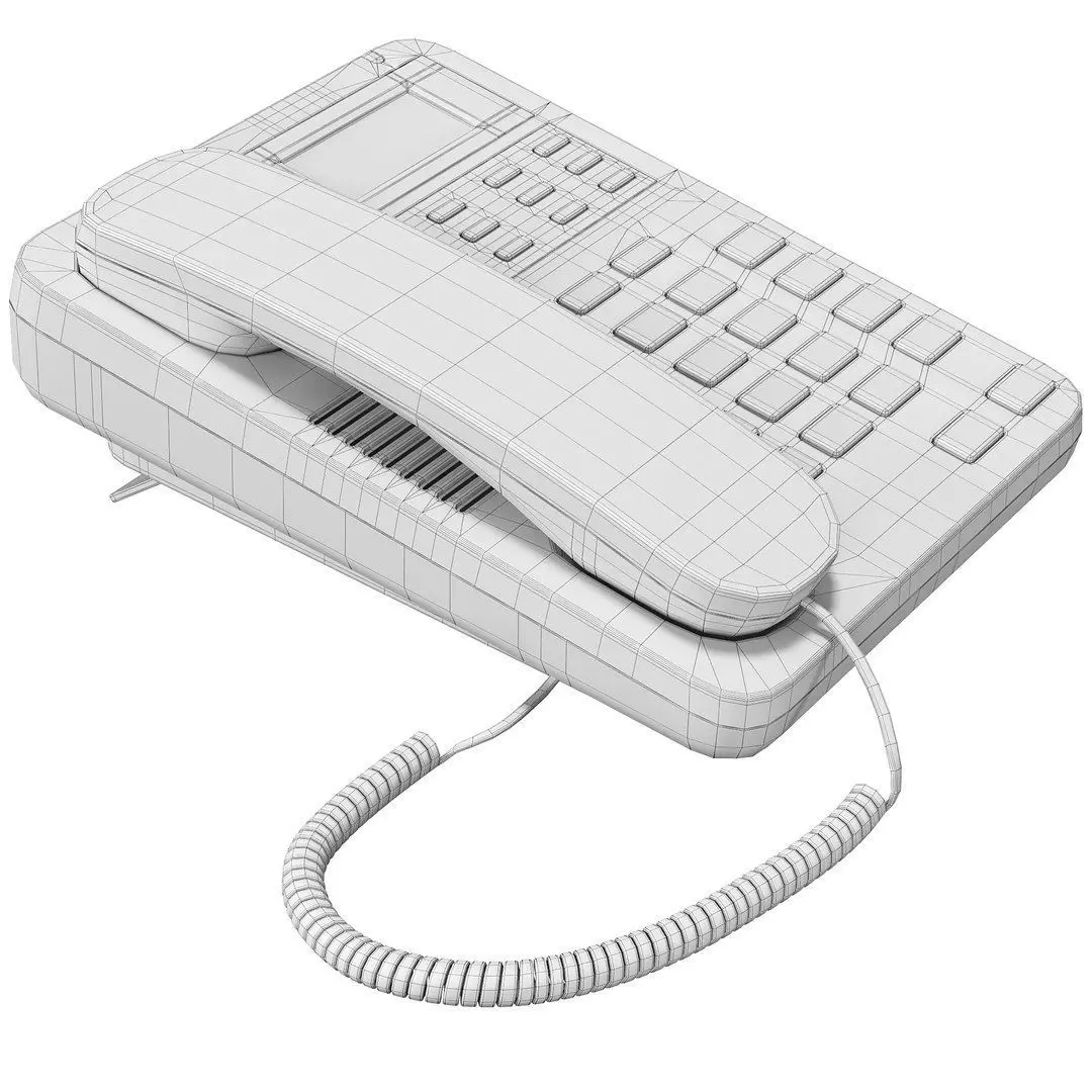 Corded Phone 3D model_5