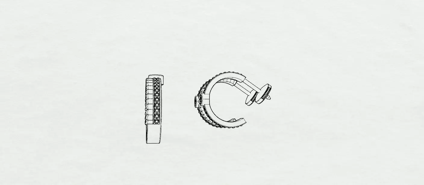 BOUCHERON Ring and Earrings 3D print model_12