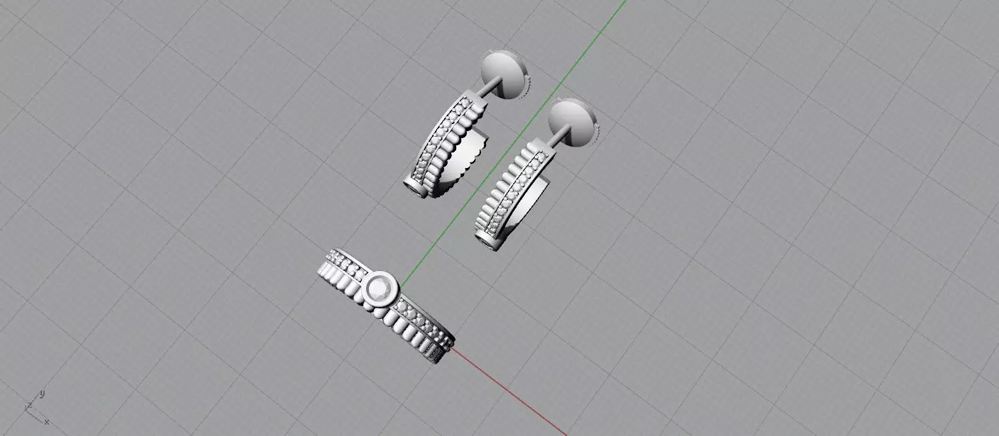 BOUCHERON Ring and Earrings 3D print model_5