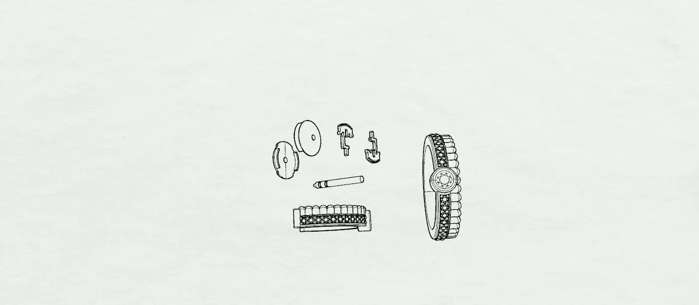 BOUCHERON Ring and Earrings 3D print model_16