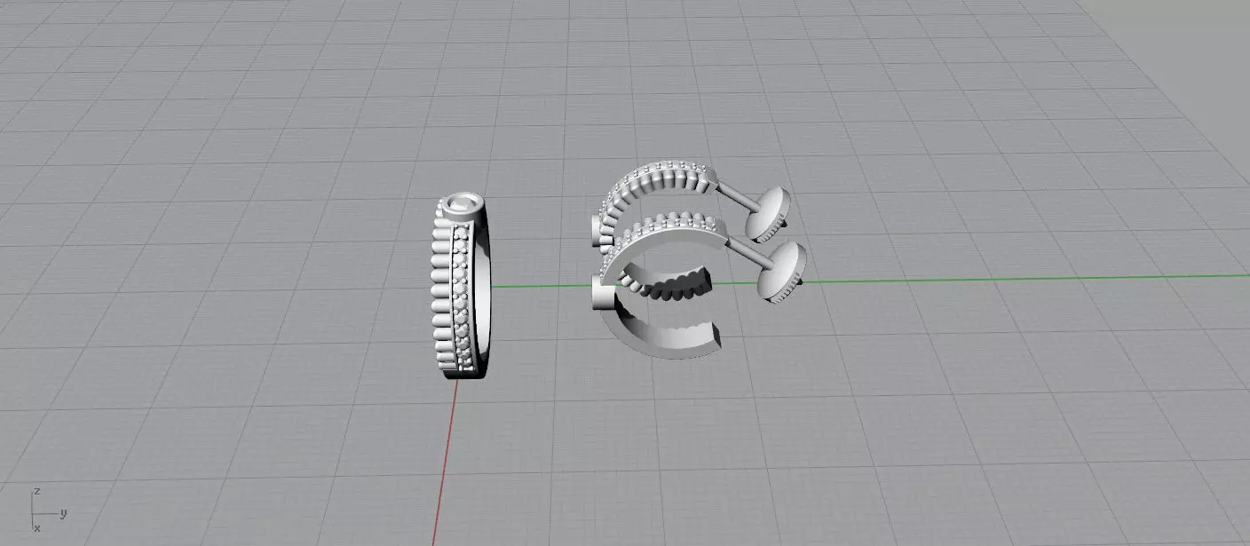 BOUCHERON Ring and Earrings 3D print model_8