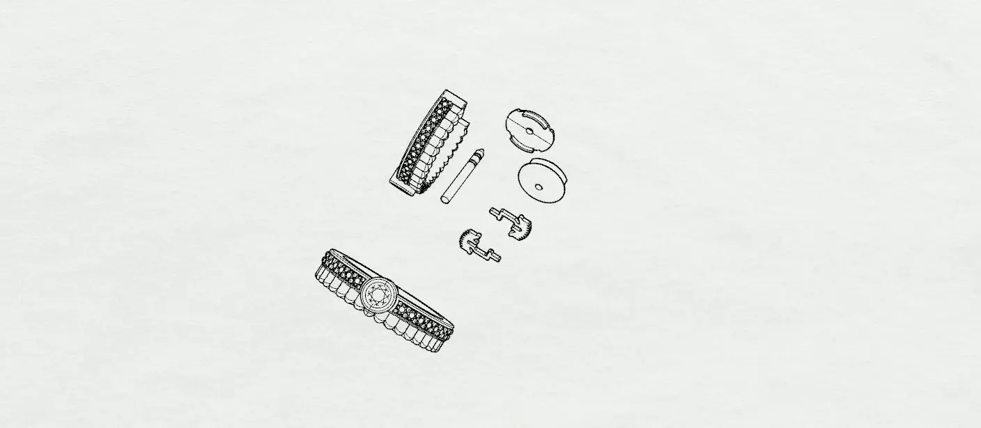 BOUCHERON Ring and Earrings 3D print model_14