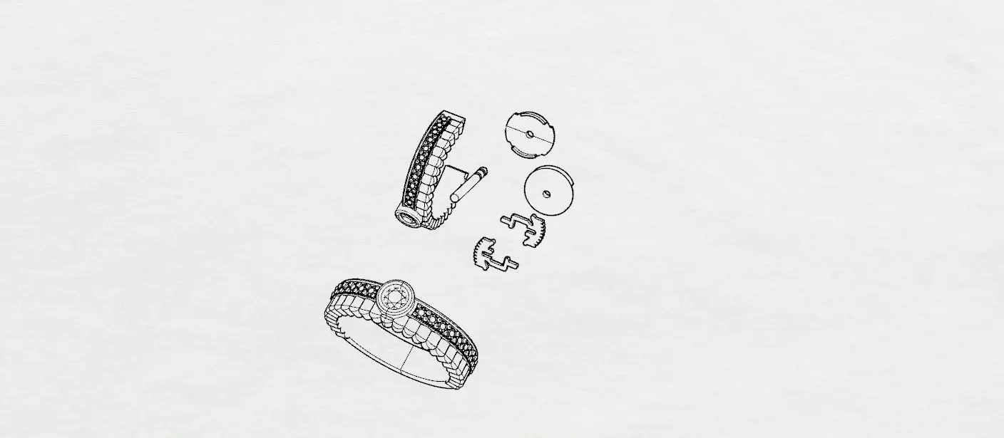 BOUCHERON Ring and Earrings 3D print model_13