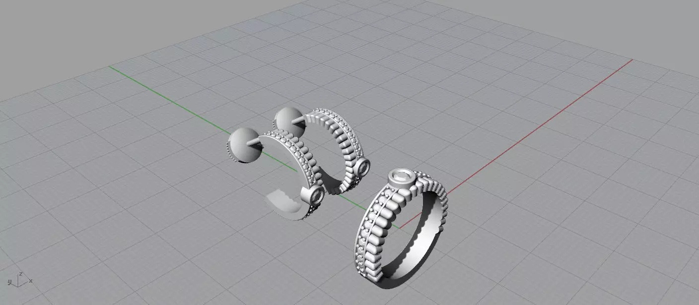 BOUCHERON Ring and Earrings 3D print model_17