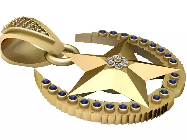 3D Printable Star and Horseshoe Pendant