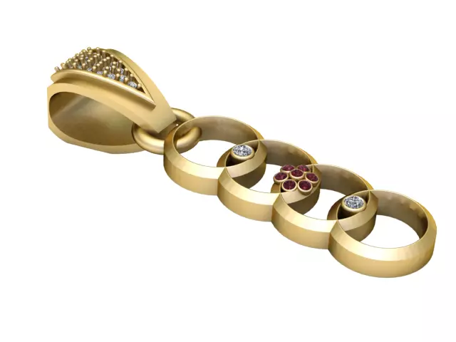 3D Printable Interlocking Chain Pendant 3D print model