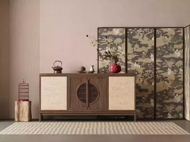 Chinese-style Entryway Cabinet 