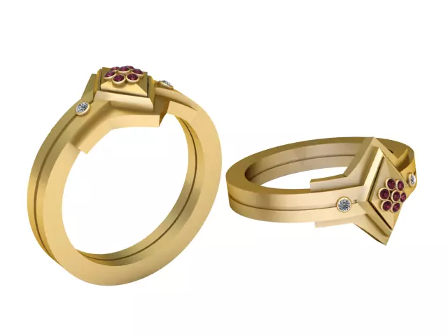 Geometric Ring 3D PRINTABLE MODEL 3D print model