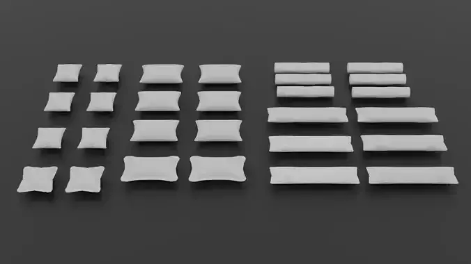 Pillow Base Mesh Asset Pack with included Paintkit